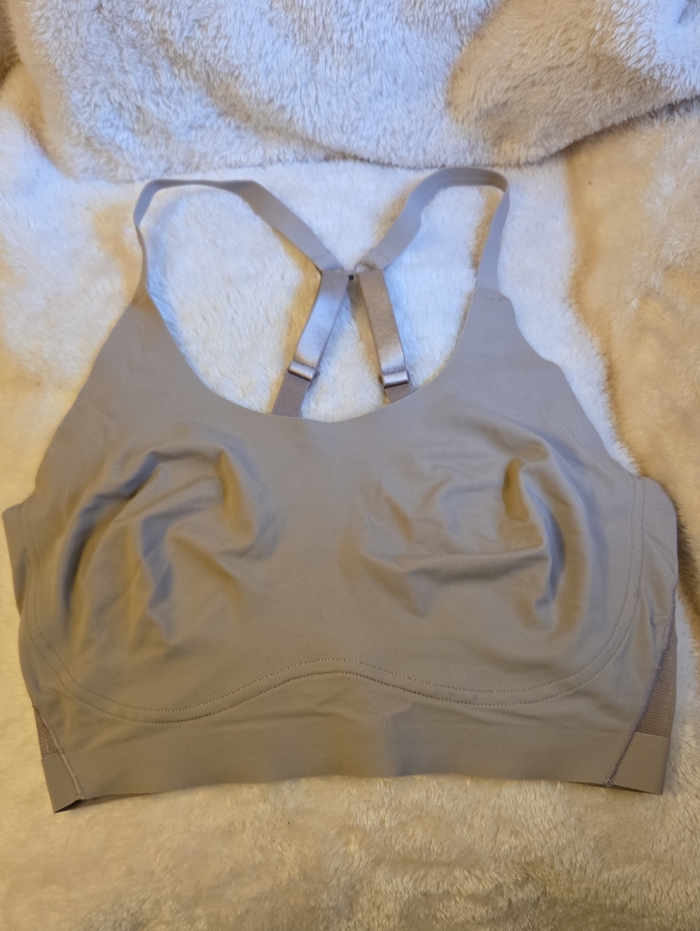 True And Co. Seamless Racerback Bralette in Taupe